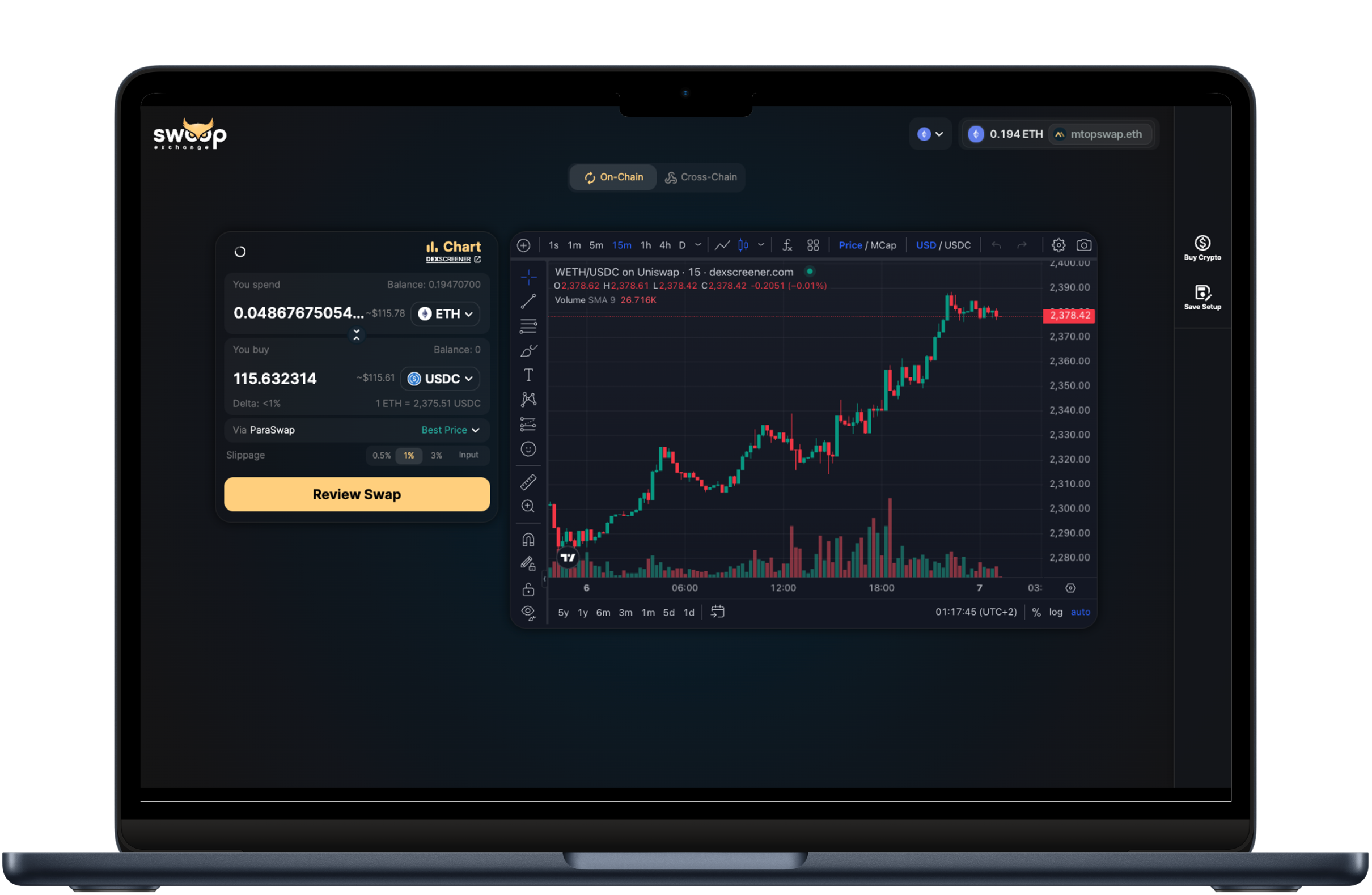Screenshot of Swoop Exchange - Application Design